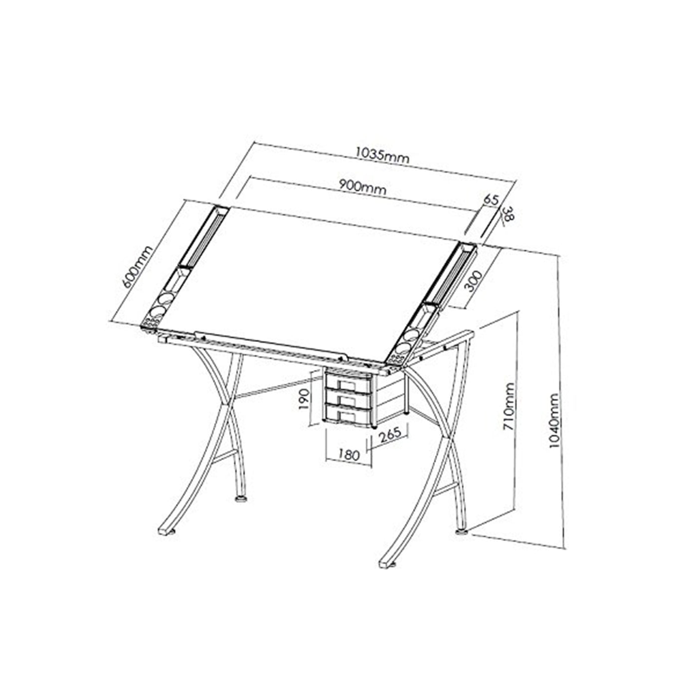 Office Drafting Table Art Drawing Adjustable Craft Work Station
