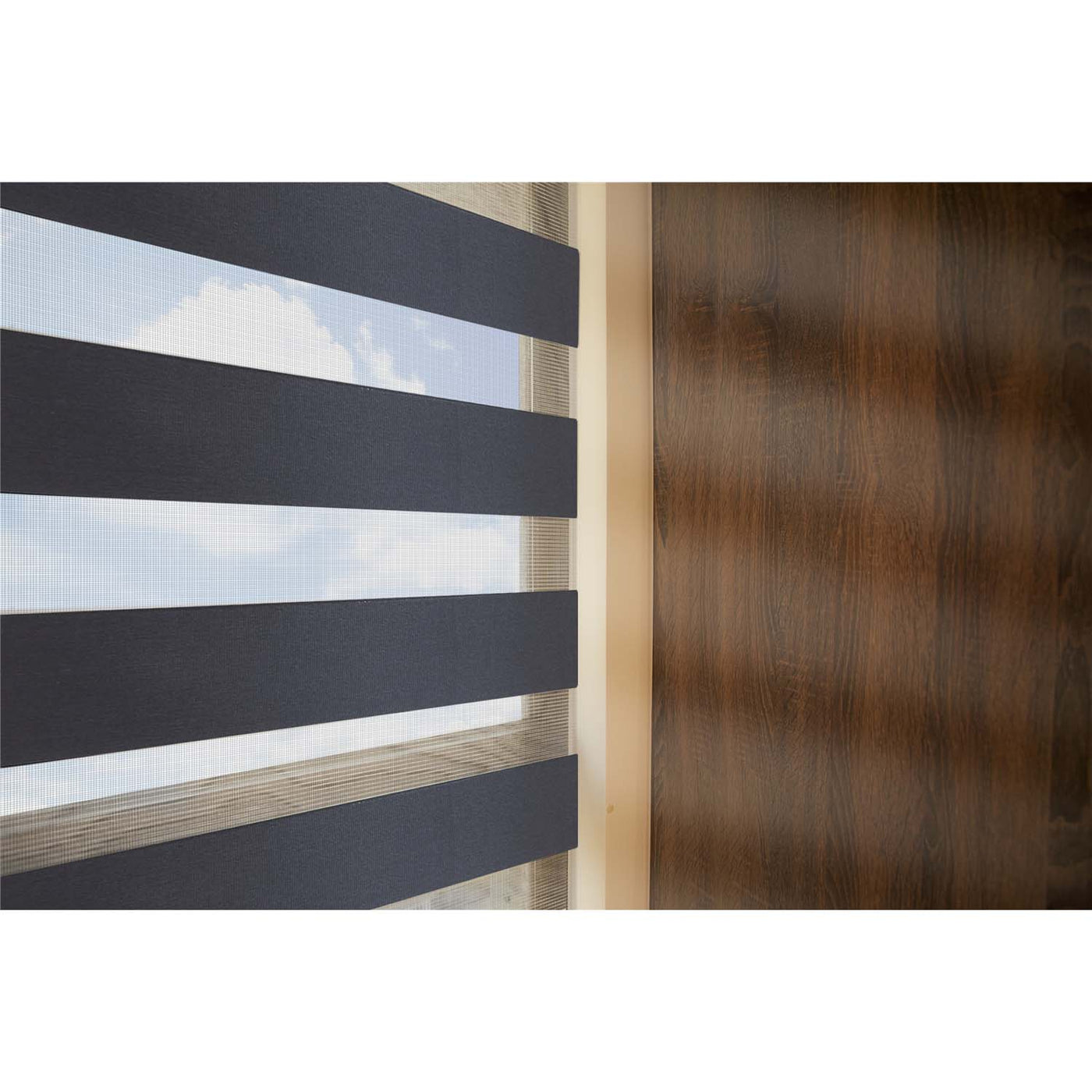 Zebra Design Roller Window Shades, Motorized-Remote, Privacy Horizontal Blinds