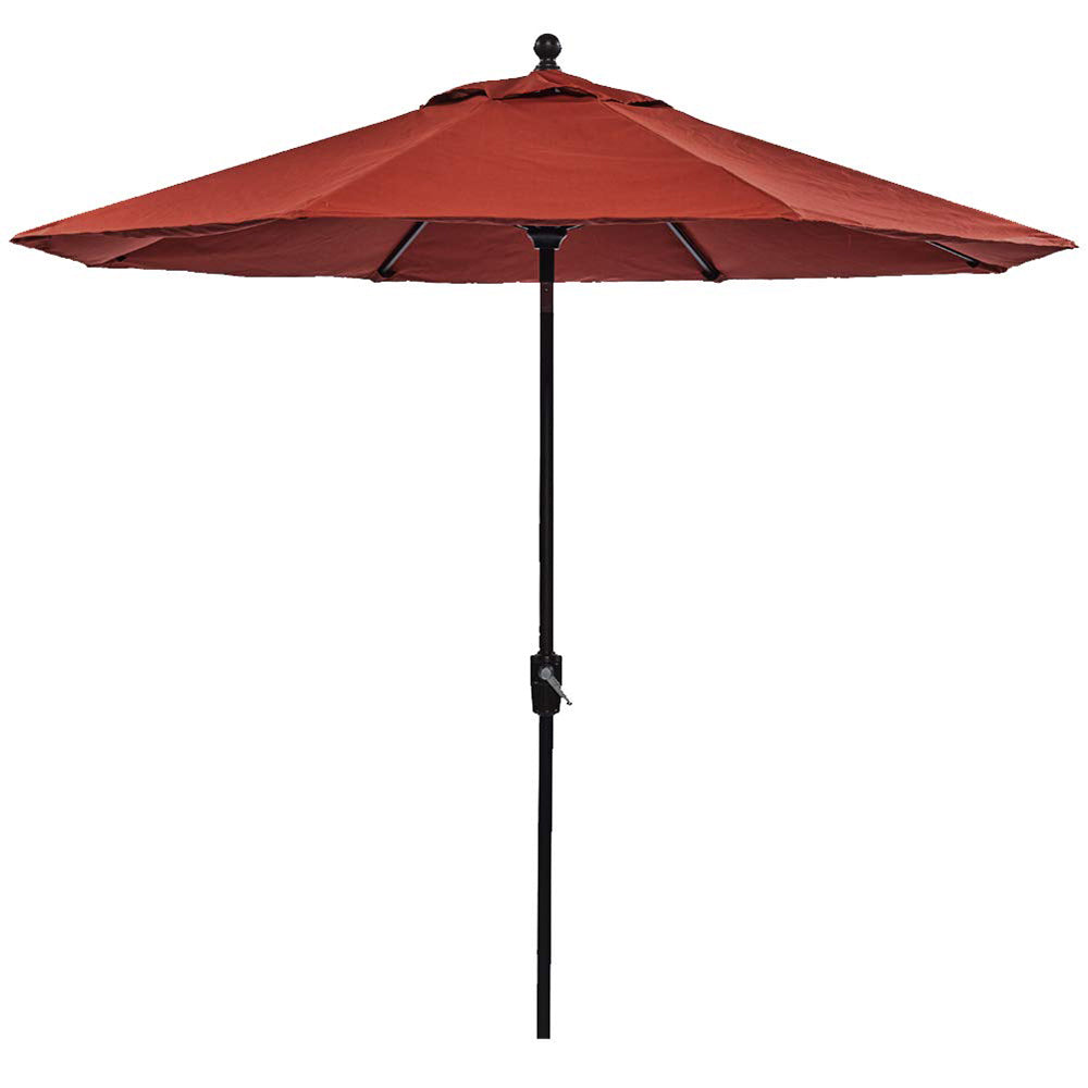 9ft Patio Umbrella Outdoor Table Market Beach Umbrella Auto Tilt Crank, Red