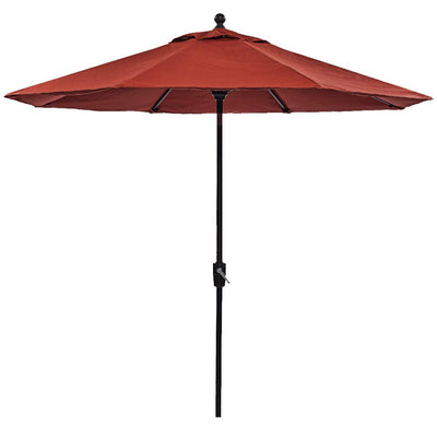 9ft Patio Umbrella Outdoor Table Market Beach Umbrella Auto Tilt Crank, Red