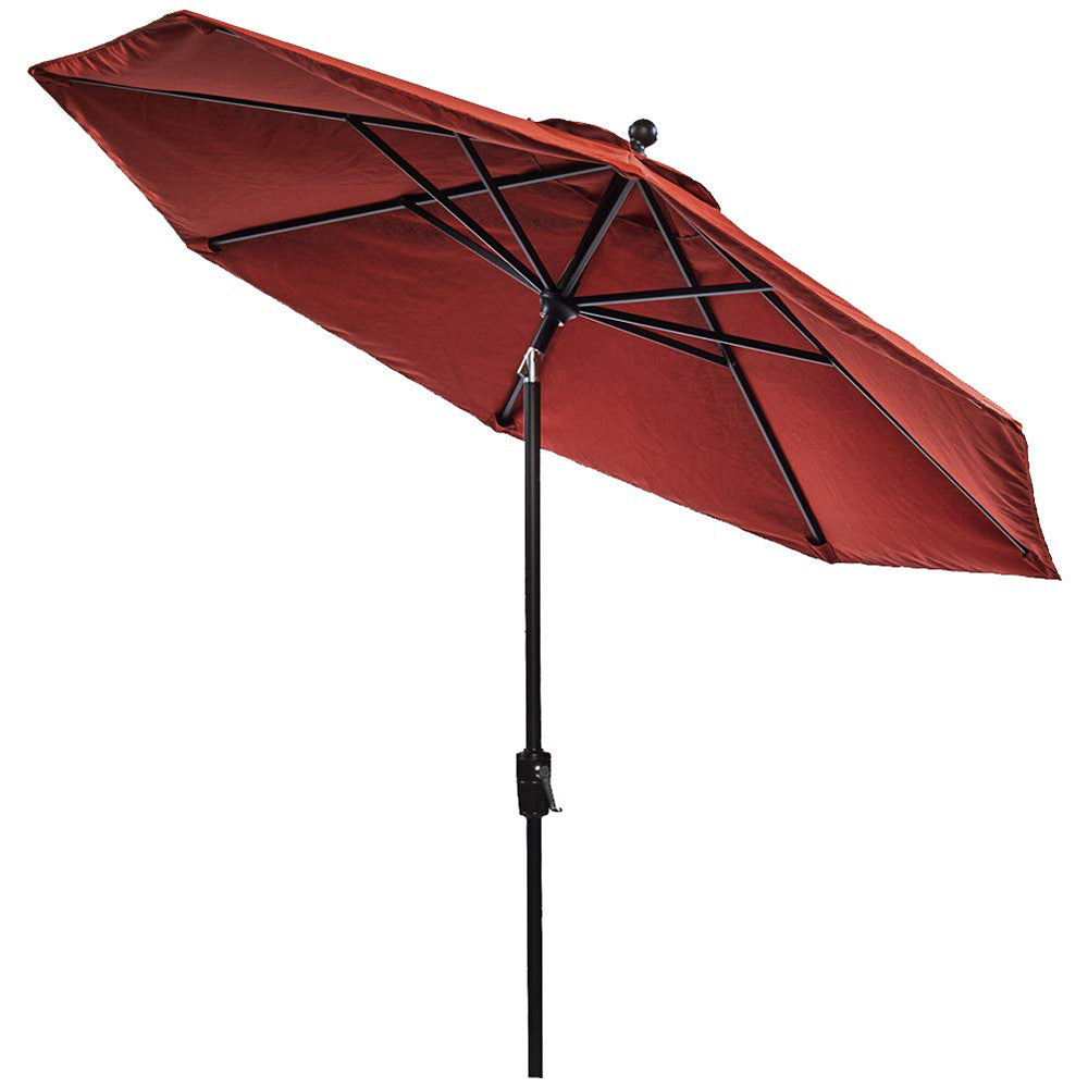9ft Patio Umbrella Outdoor Table Market Umbrella Auto Tilt Crank UV Protection