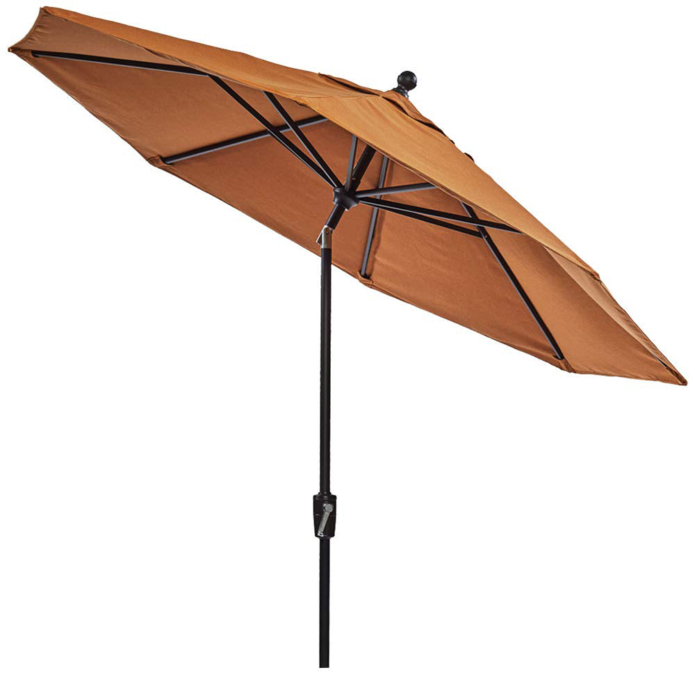 9ft Patio Umbrella Outdoor Table Market Umbrella Auto Tilt Crank UV Protection